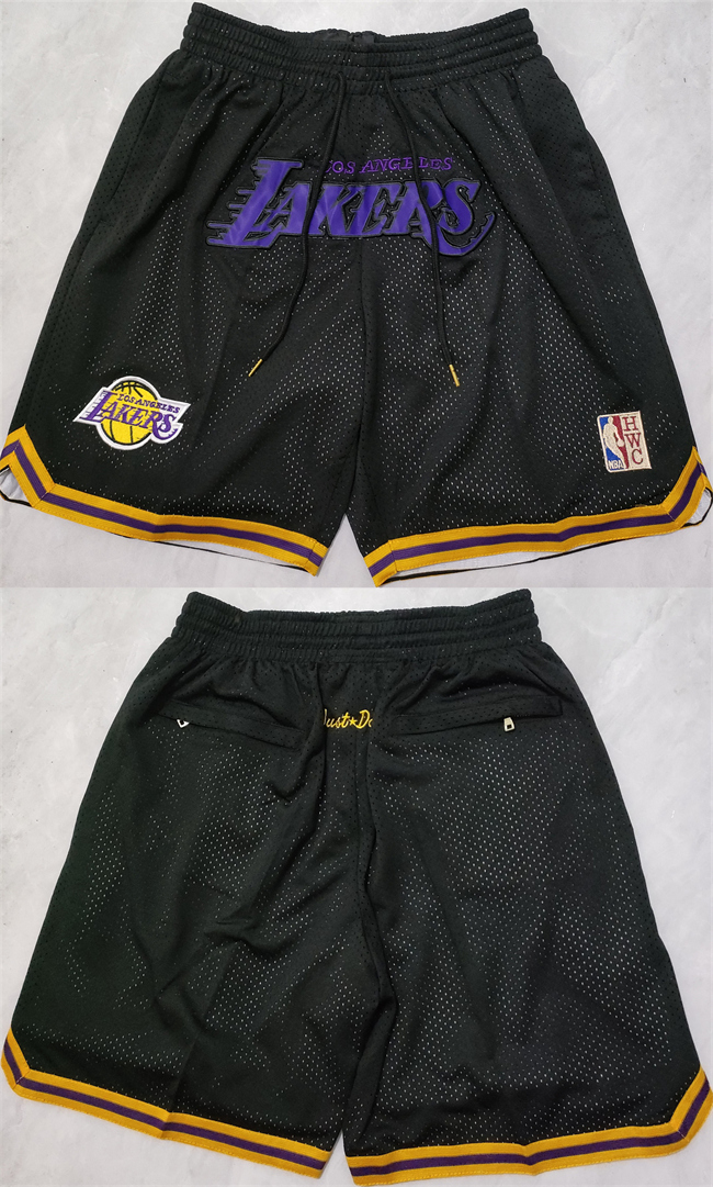 Men's Los Angeles Lakers Black Shorts (Run Small)